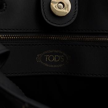 A grey leather tote bag by Tod's.