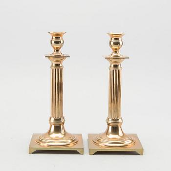 A PAIR OF GUSTAVIAN STYLE BRASS CANDLESTICKS BY SKULTUNA, Sweden 20th century.