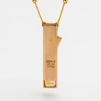 Björn Weckström, A 14K gold necklace "Faro" with a citrine. Lapponia 1983.