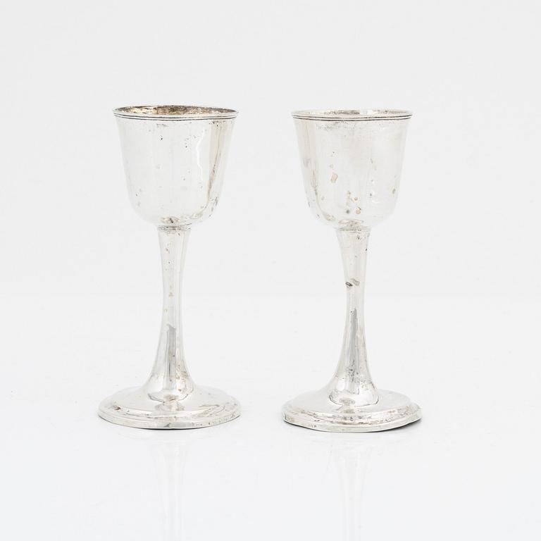 Two Swedish Silver Cups, mark of Olof Hellbom, Stockholm 1796.