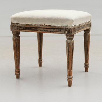 TABURETT, gustaviansk, sent 1700-tal.