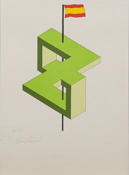 OSCAR REUTERSVÄRD, färglitografier 15 st i mapp signerade och numrerade 43/190.