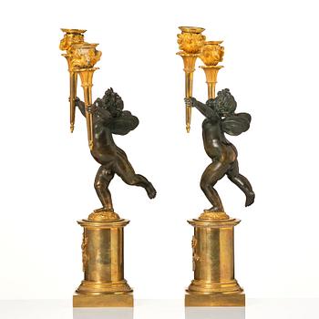 Kandelabrar, ett par, Frankrike ca år 1800, Louis XVI.