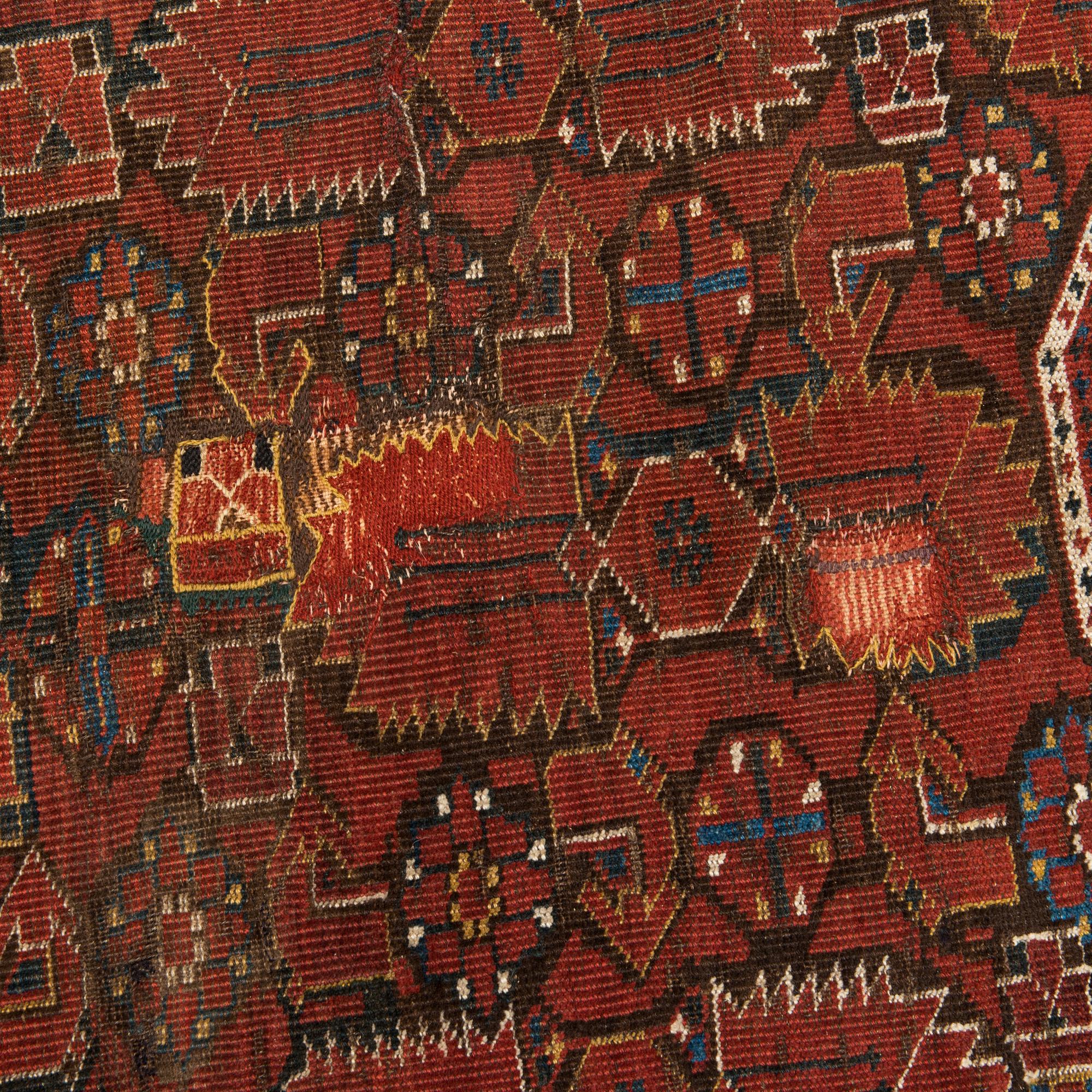 An Antique Beshir carpet, ca 183 x 390 cm.
