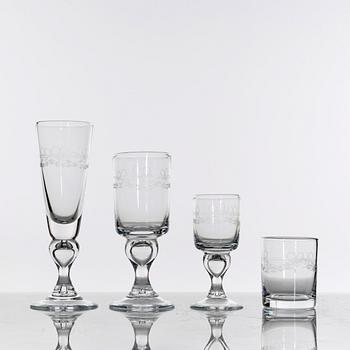 A 48 piece glass service, 'Antik', Reijmyre Glasbruk, Sweden.