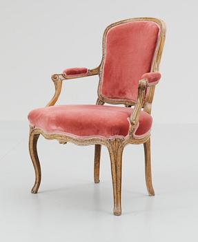 515. A 18th cent Rococo armchair.