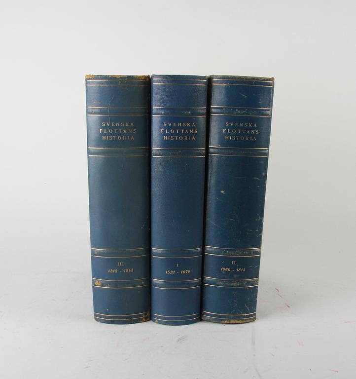 BOK, 3 vol, "SVENSKA FLOTTANS HISTORIA", red.O.Lybeck.