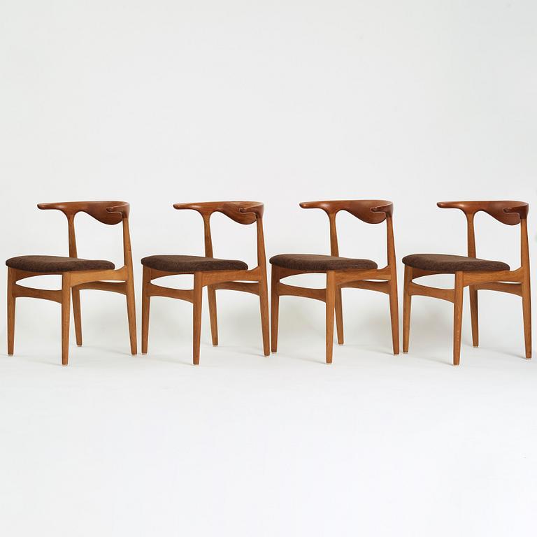 Knud Faerch, a set of four dinner chairs, Slagelse Møbelvaerk, Denmark 1960's, model 251.