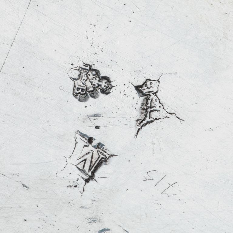 A French 18th century silver cruet-set, marks of Joseph Bouillerot, Paris 1775.