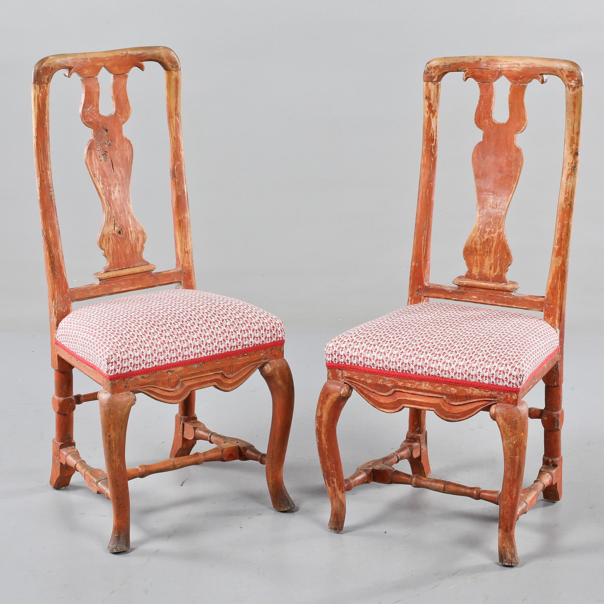 STOLAR, 2 st, senbarock, 1700-tal.