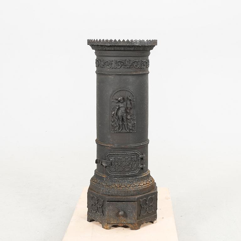 An early 1900s cast iron stove.