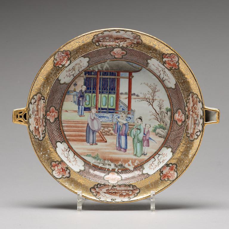 A set of three "Rockefeller pattern" hot water dishes, Qing dynasty, Qianlong (1736-95).