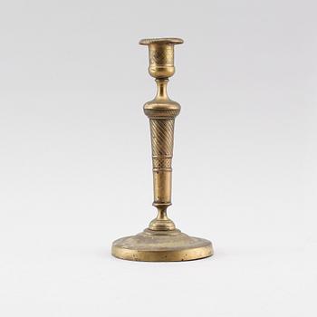 LJUSSTAKE, förgylld mässing, empire, 1800-talets första hälft.