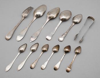 BESTICK, 12 delar, silver, 1700-/1800-tal. Vikt ca 407 gram.