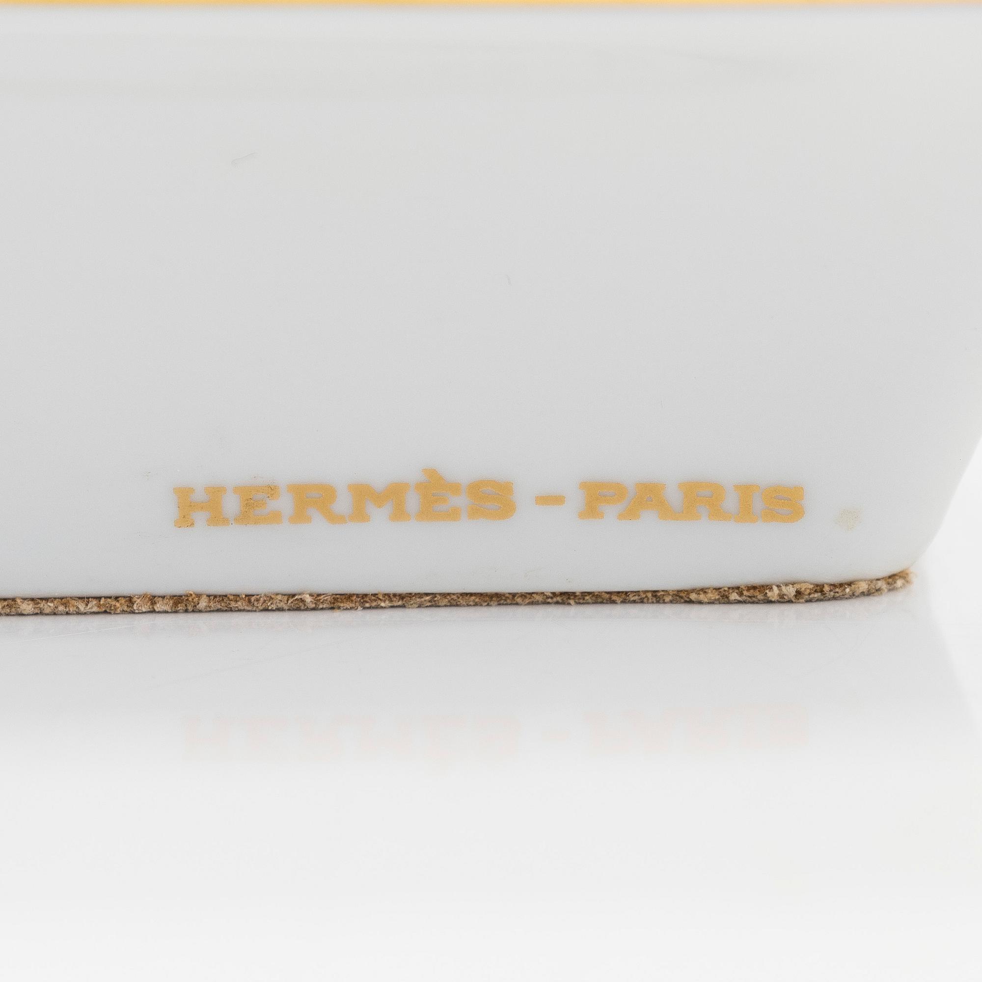 Hermès, a porcelain ashtray, France.