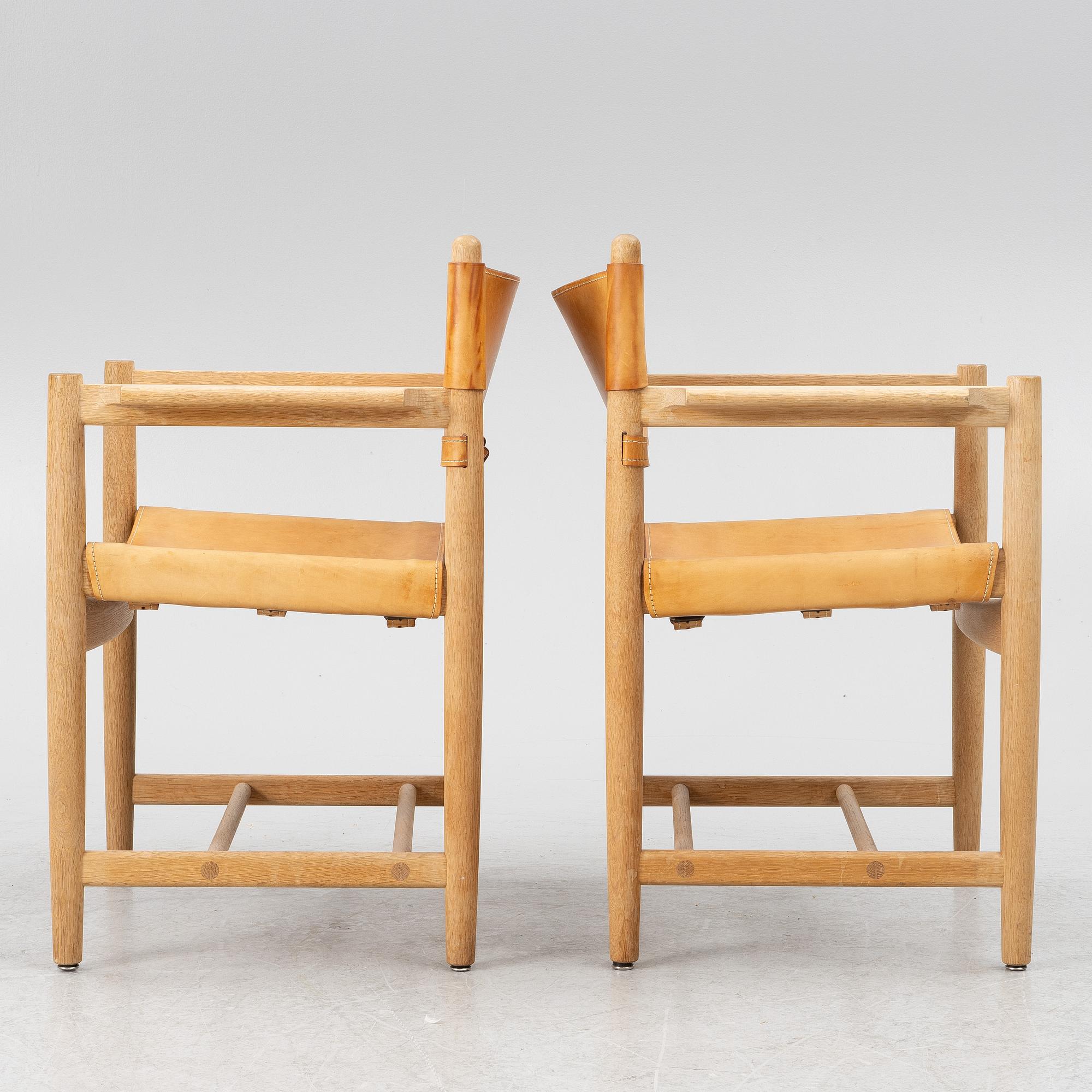 Børge Mogensen, armchairs, a pair, model 3238, Fredericia Stolefabrik, Denmark, 1960s/70s.