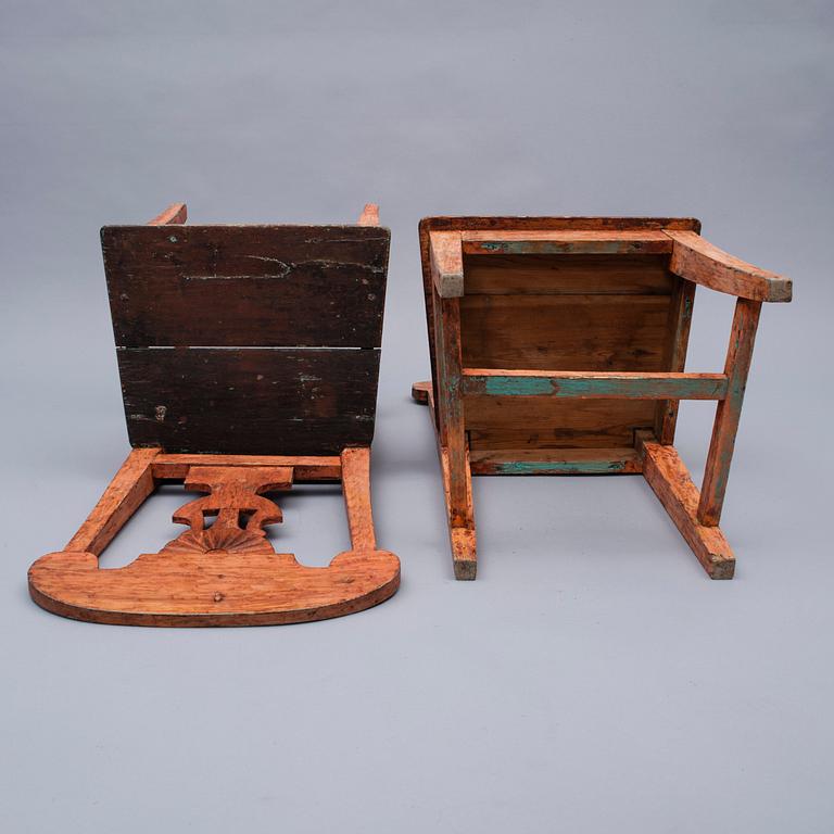 STOLAR, ett par, allmoge, ca 1850-tal.