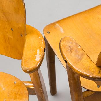 Ilmari Tapiovaara, four late 1940's 'Domus' chairs for Keravan Puutoellisuus, Finland.