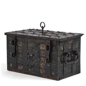 112. A Baroque German presumably Nuremberg iron 'Armada' chest, later part of the 17th century.