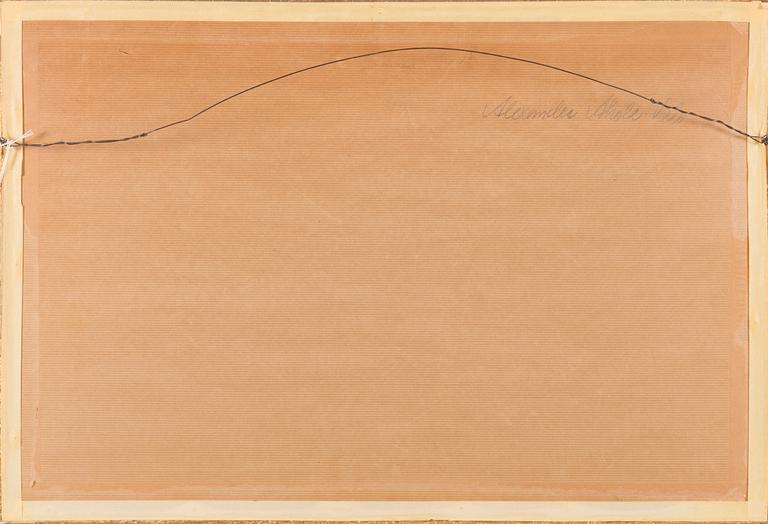 Aleksanteri Ahola-valo, linoleum cut and gouache, monogram signed.