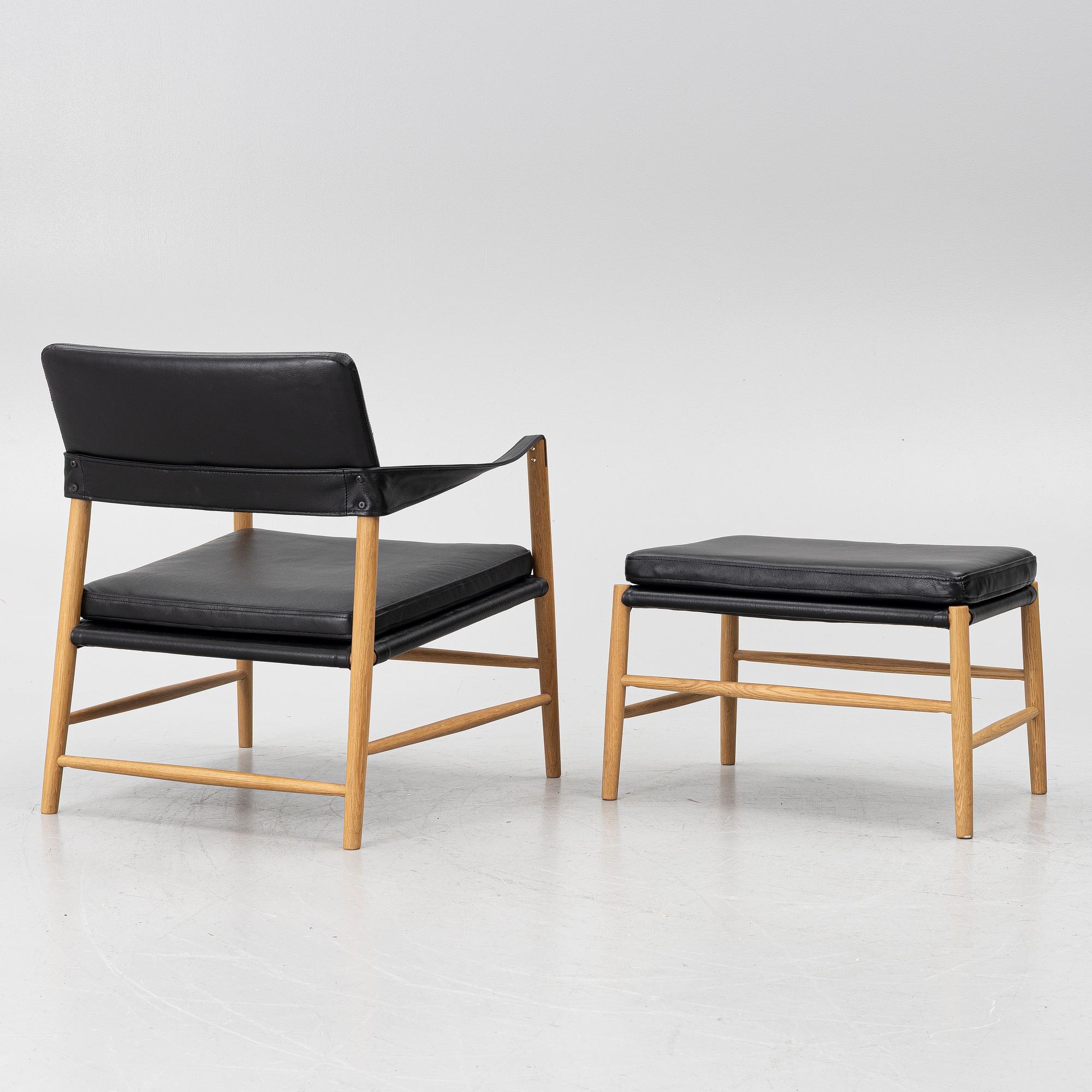 Jannis Ellenberger, armchair and footstool, “Bremen Lounge Chair”, Hans K, contemporary.