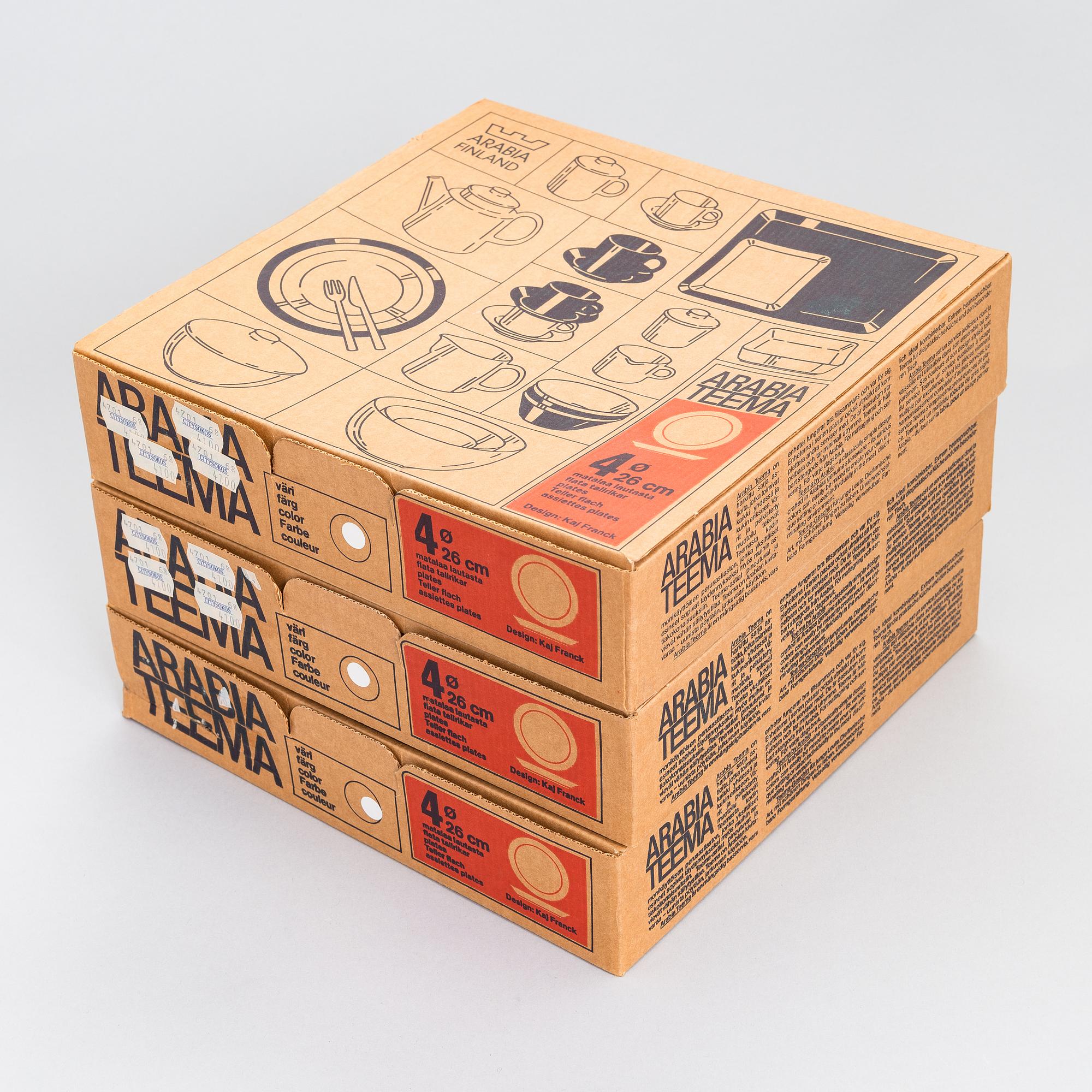 KAJ FRANCK, A 36-pieces set of "Teema". Marked Teema Arabia Finland.