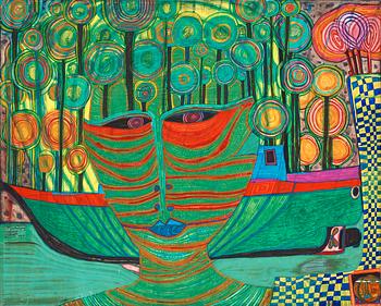 360. Friedensreich Hundertwasser, "Columbus landet in Indien".