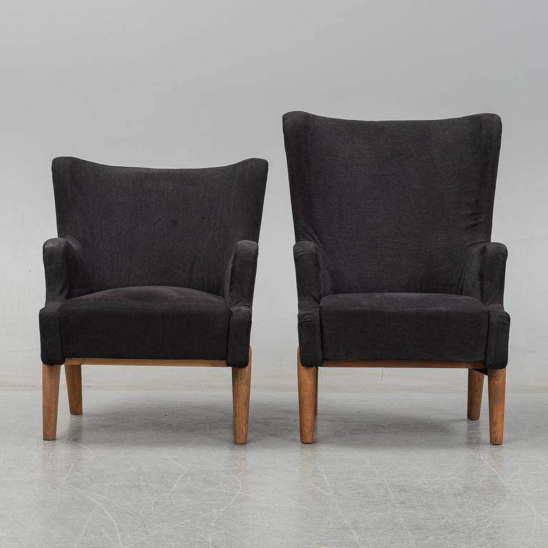 Eva och Nils Koppel, a set of two easy chairs, for Slagelse Møbelværk, Denmark circa 1948-50.