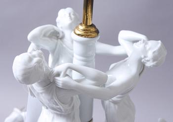 BORDSLAMPA, porslin, Karl Himmelstoss, Rosenthal, 1930-tal.