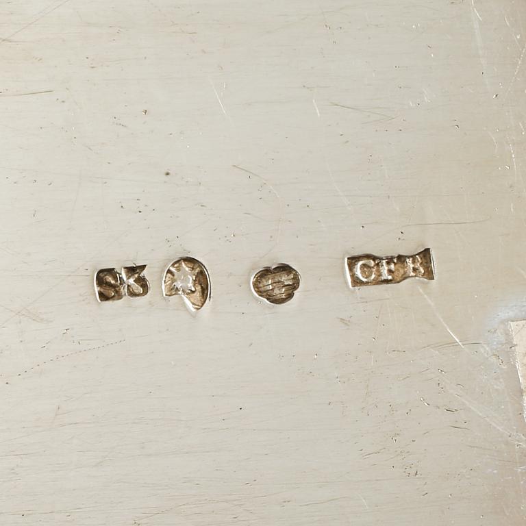 ASKAR, 4 st, silver och glas, Sverige, 1800-tal.