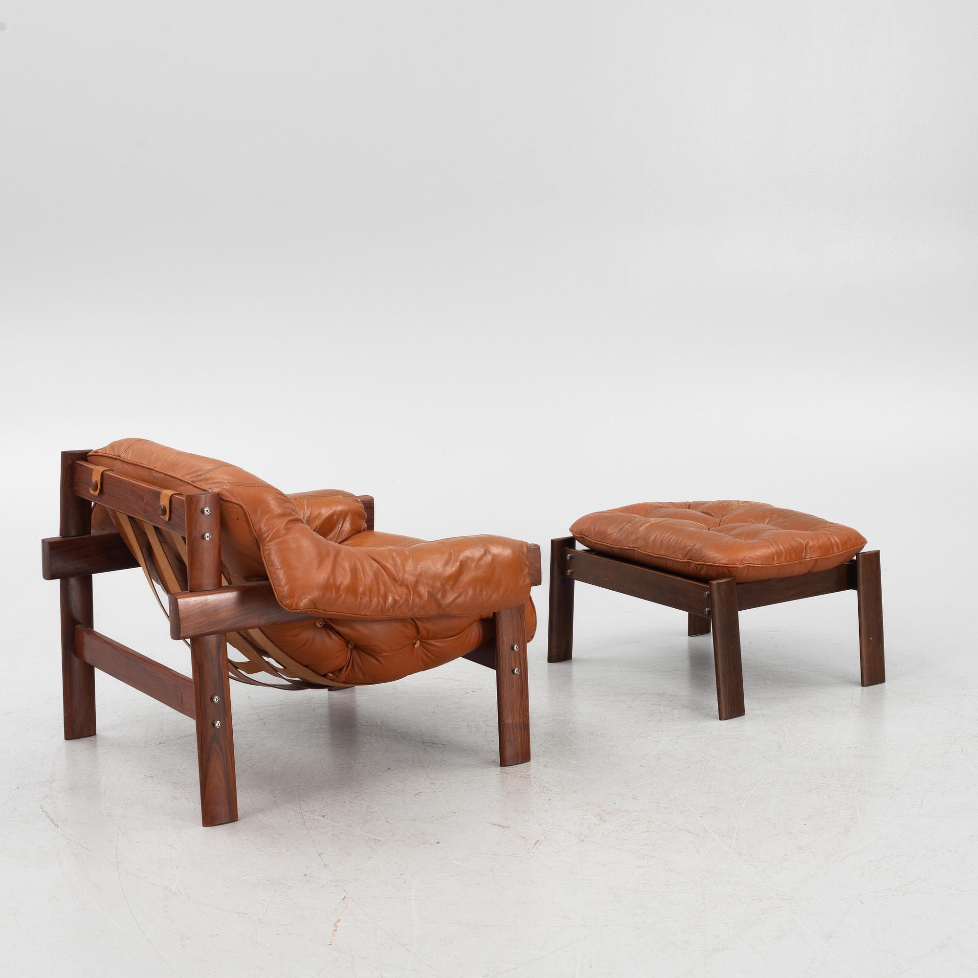 Percival Lafer, armchair with footstool, Lafer MP, Brazil, 1960s/70s.