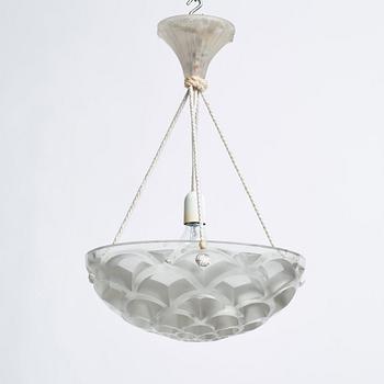 René Lalique, a moulded glass 'Rinceaux' ceiling light, France 1920-30s.