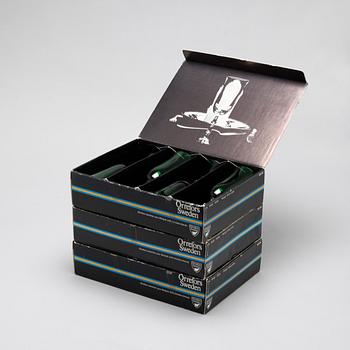 SIMON GATE, glas, 12 st, "Salut", Orrefors, 1900-tal.