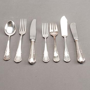 BESTICKUPPSÄTTNING, silver samt nysilver, 56+36 delar, modell "Rådhus", WN, Lidköping 1900-talets mitt.
