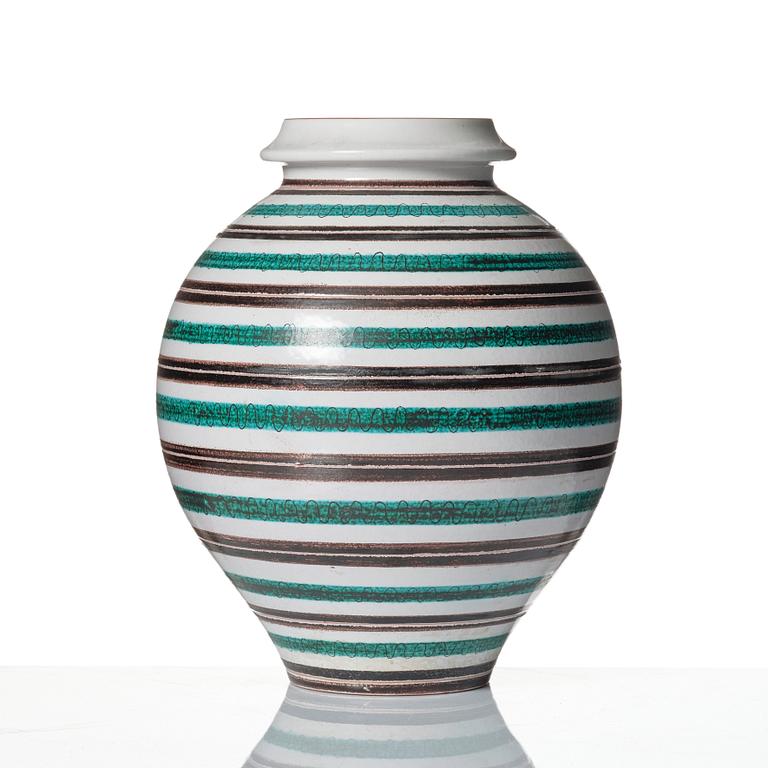 Wilhelm Kåge, a faience vase, Gustavsberg studio, Sweden 1940s.