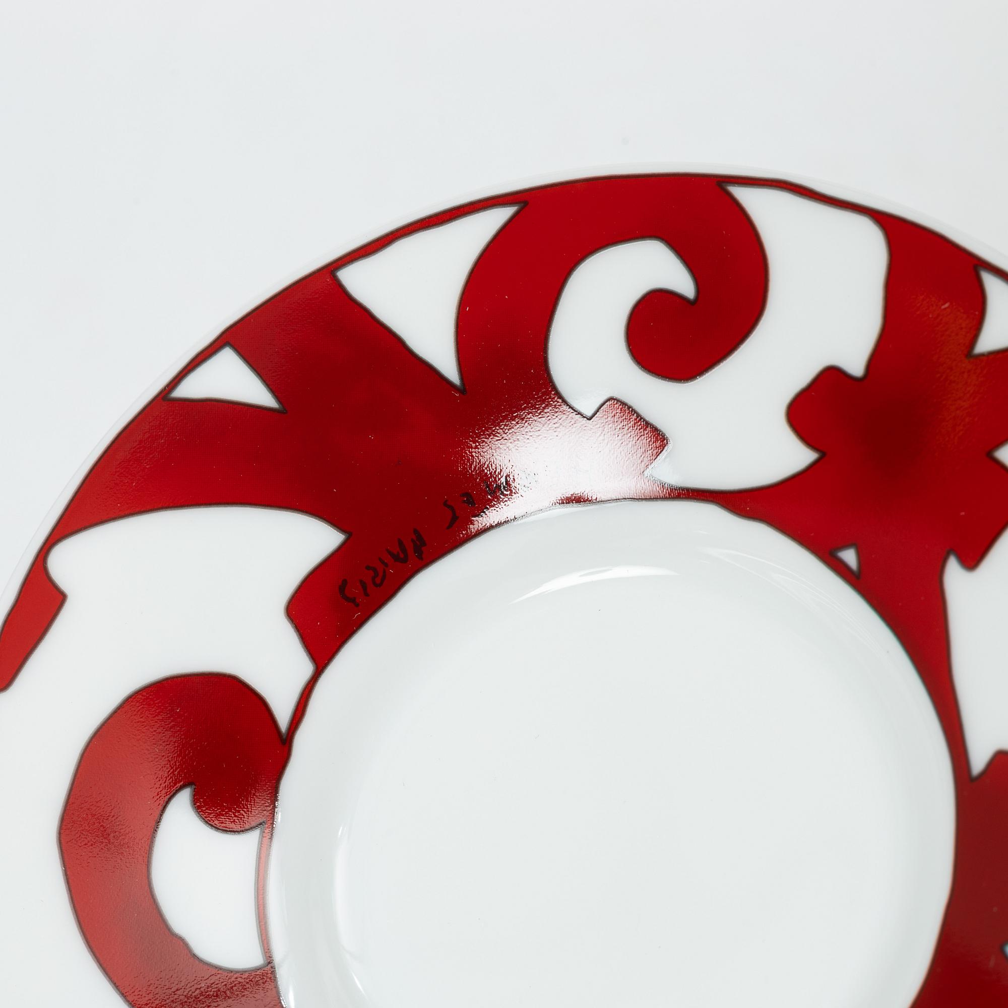 Hermès, Cup with saucer, 2 pcs, porcelain, "Balcon du Guadalquivir".