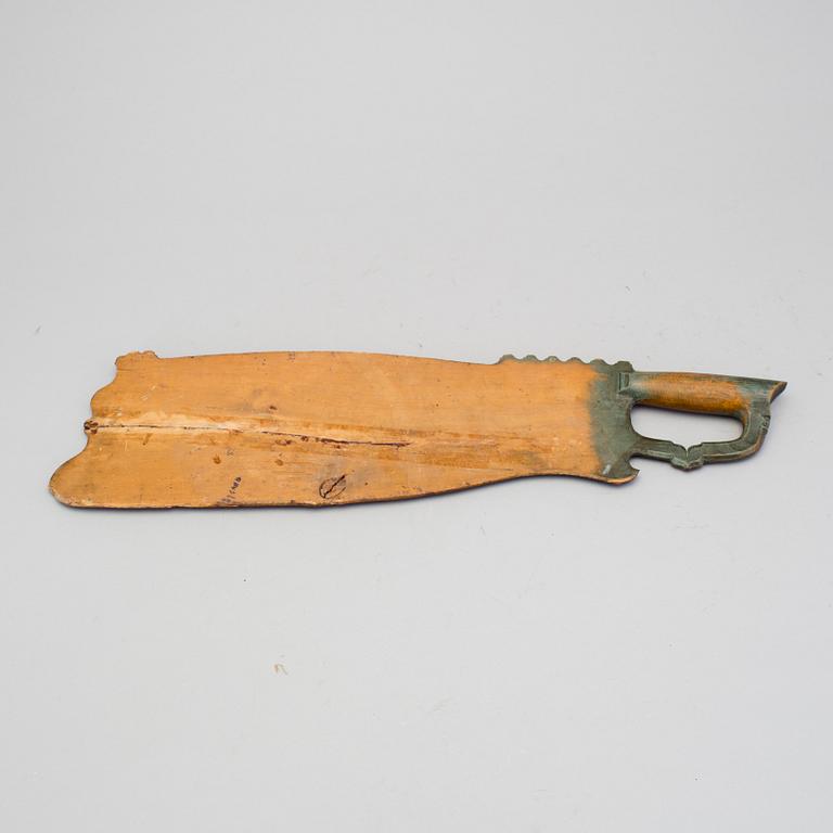 A painted traditional folk art skäktkniv from Norrala Hälsingland dated 1838.