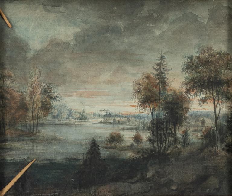 Carl Petter Hilleström, attributed, Landscape with Manor House.