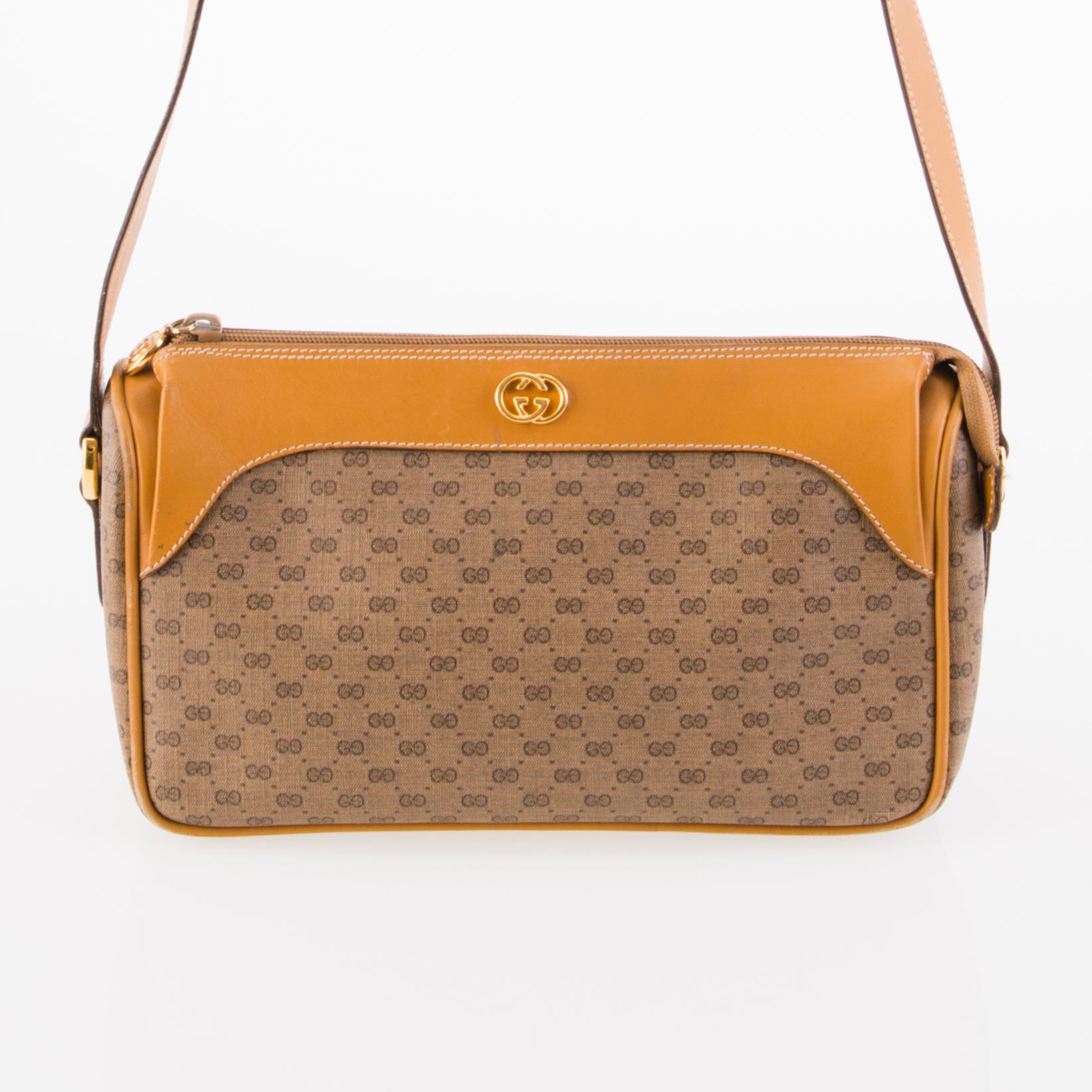 GUCCI Vintage Micro Monogram Cross Body Bag.