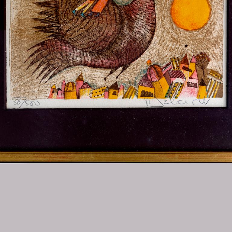 Francoise Deberdt, a set of six cloour lithographs signed and numbered 88/500.