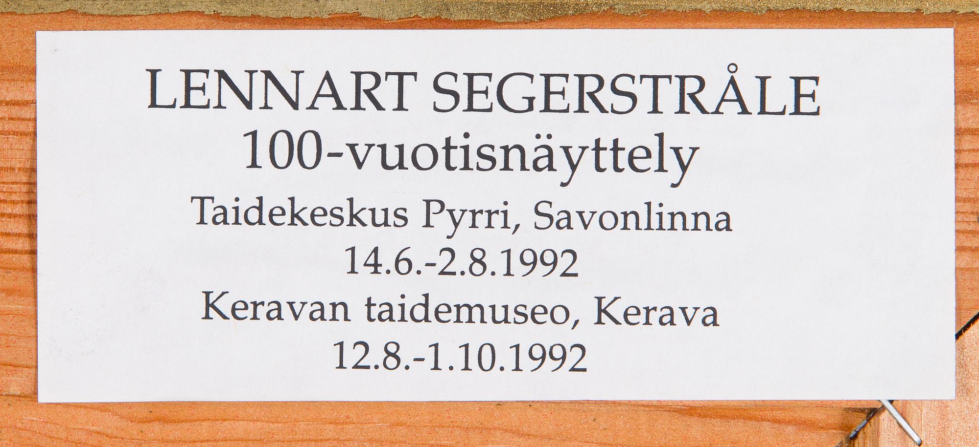 Lennart Segerstråle, Muuttohaukka.