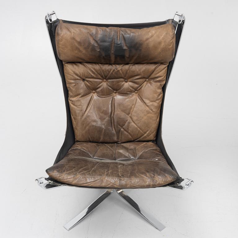 Sigurd Ressel, fåtöljer, ett par, "Falcon chair", Vatne Möbler, Norge, 1970-tal.