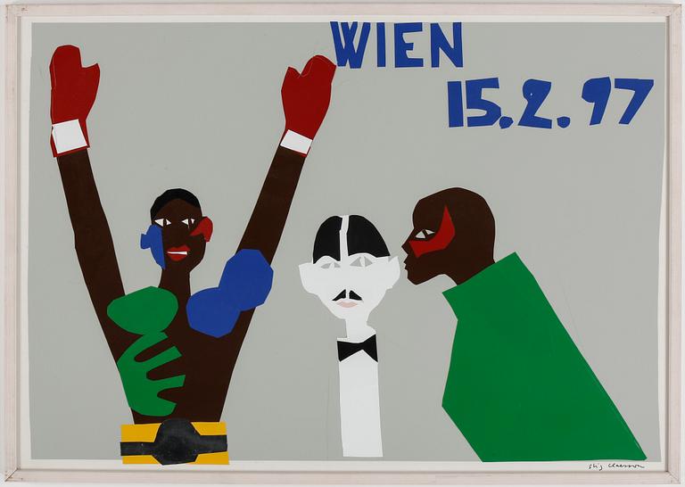 STIG CLAESSON (SLAS), collage, signerad.
