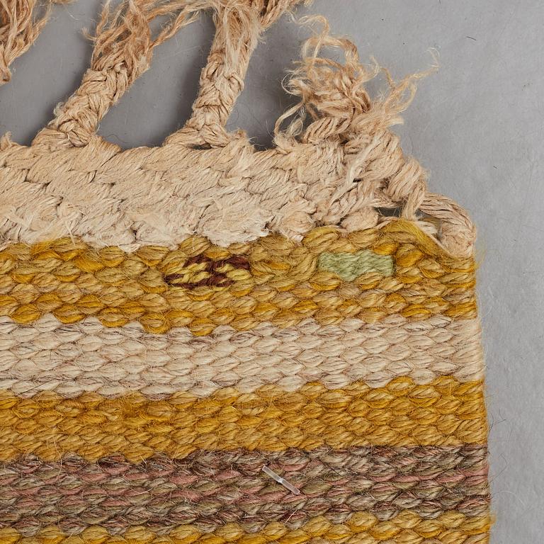 Barbro Nilsson, A CARPET, "Spättan gul", flat weave, ca 252 x 174 cm, signed AB MMF BN.