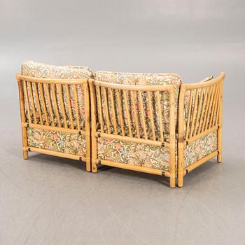 A bamboo and rattan sofa later part of the 20th century.