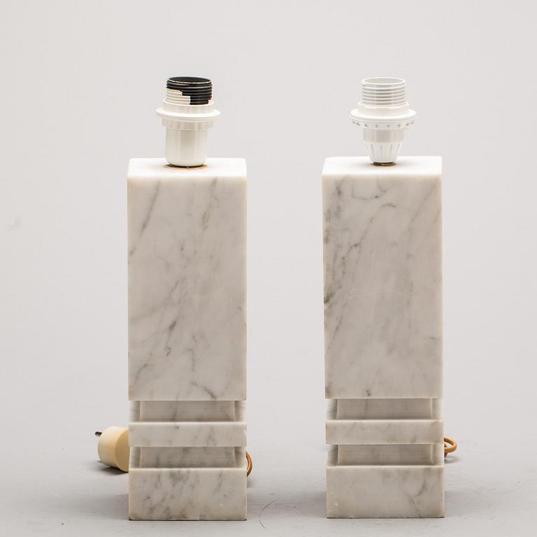 BORDSLAMPOR, ett par, 1900-talets andra hälft.