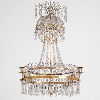 A late Gustavian circa 1800 five-light chandelier.