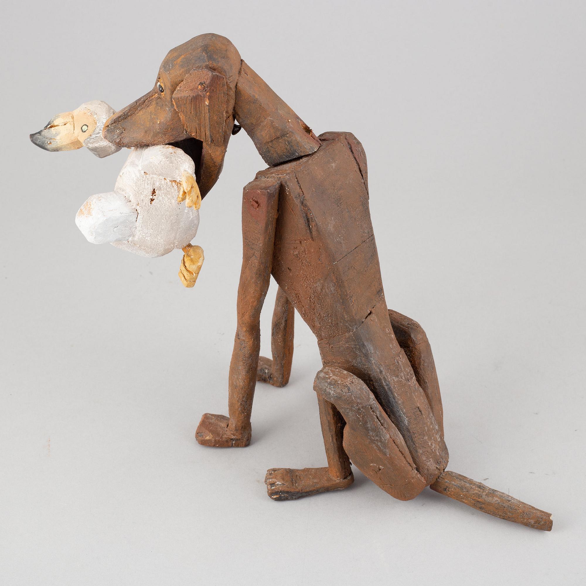 Claes Jurander, a painted wooden sculpture. Unsigned.