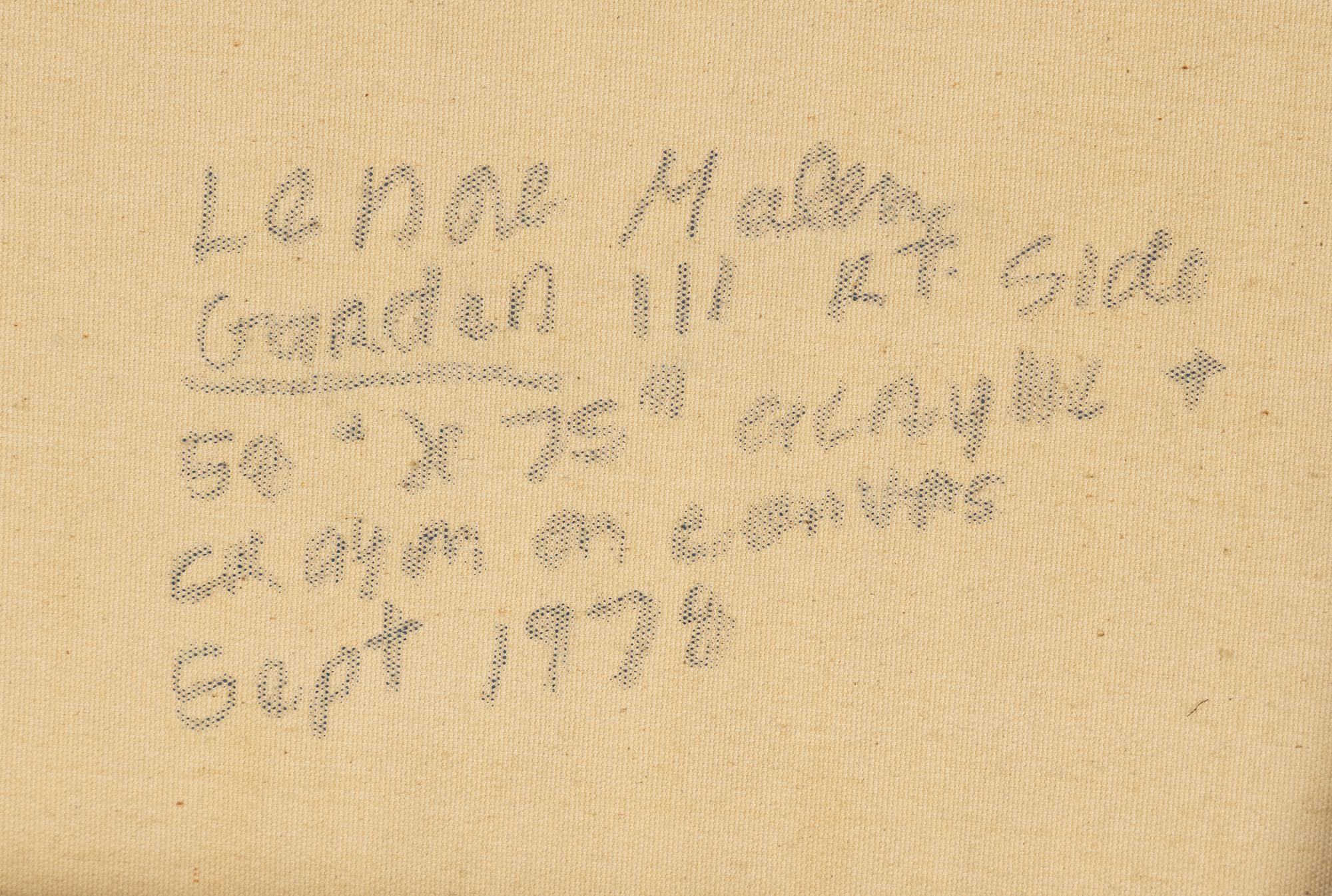 Lenore Malen, mixed media on canvas, signed and dated 1978 verso.