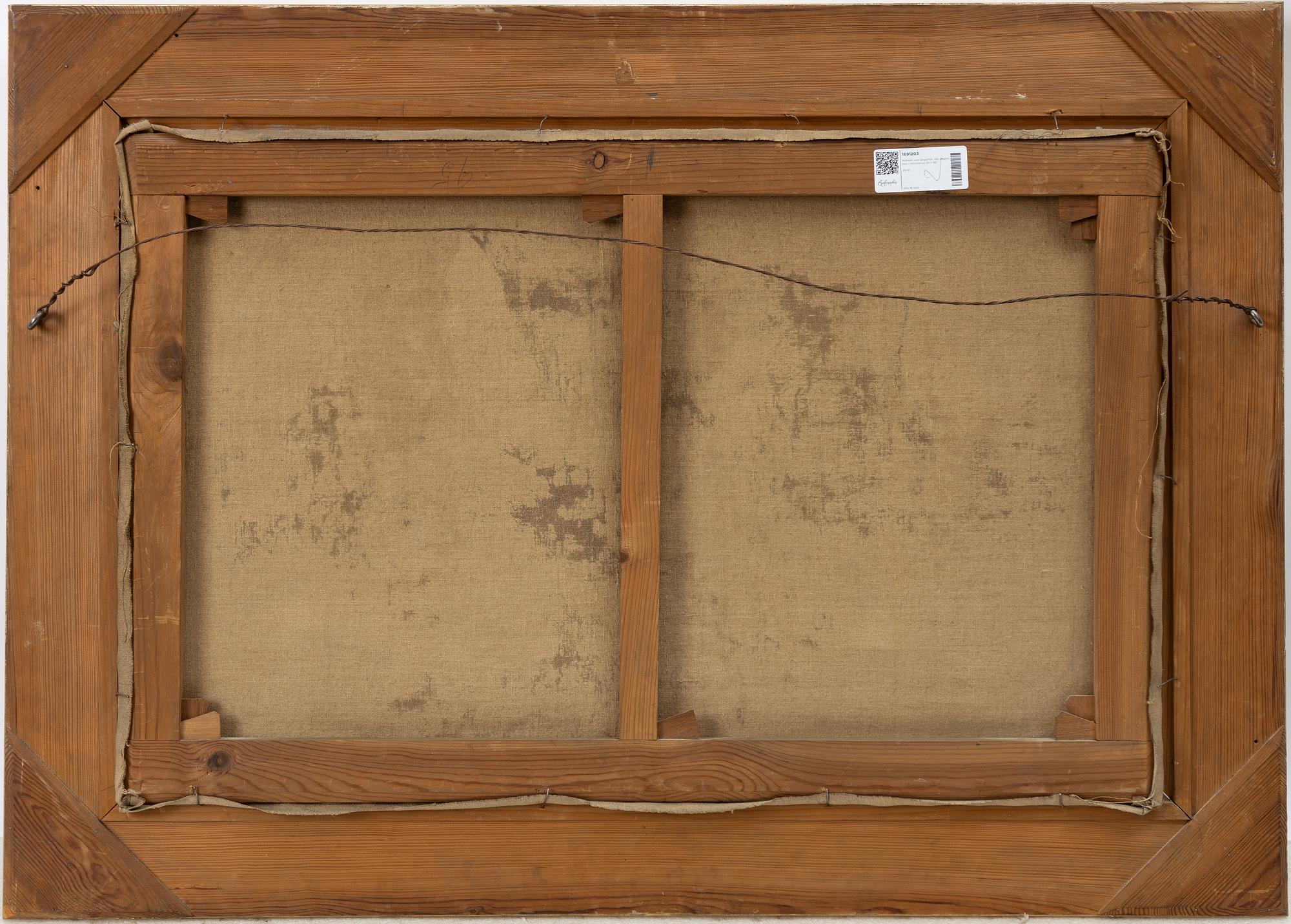 Wilhelm von Gegerfelt, Winter landscape with figures at dusk.